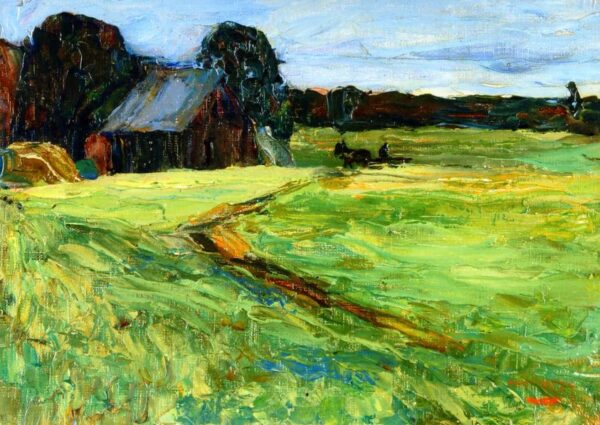 Vasilkevskoe – Barn with Pony by Wassily Kandinsky, hand-painted oil painting reproduction