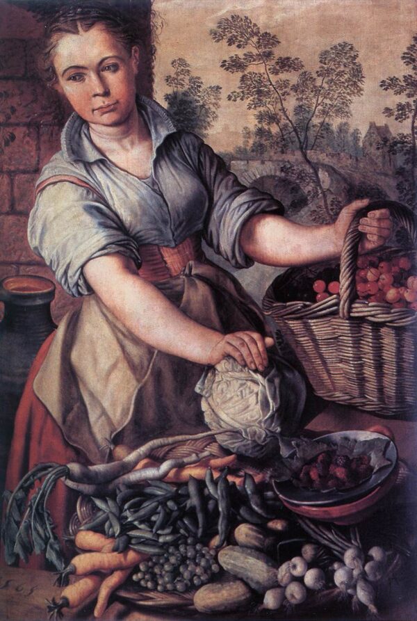 Vegetable Seller by Joachim Beuckelaer, hand-painted oil painting reproduction
