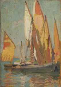 Venetian Boats by Emanuel Phillips Fox, hand-painted oil painting reproduction