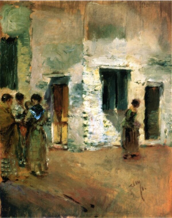 Venetian Street Scene by Robert Frederick Blum, hand-painted oil painting reproduction