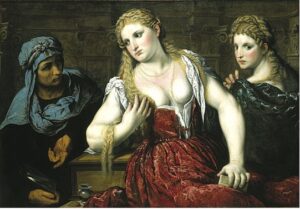 Venetian Women at their Toilet by Paris Bordone, hand-painted oil painting reproduction