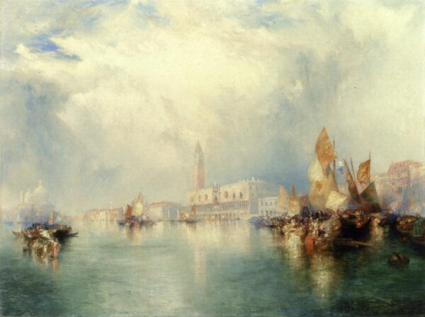 Venice Grand Canal by Thomas Moran, hand-painted oil painting reproduction