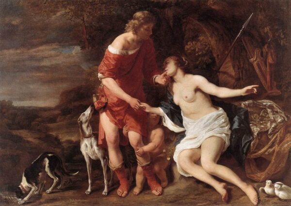 Venus and Adonis by Ferdinand Bol, hand-painted oil painting reproduction