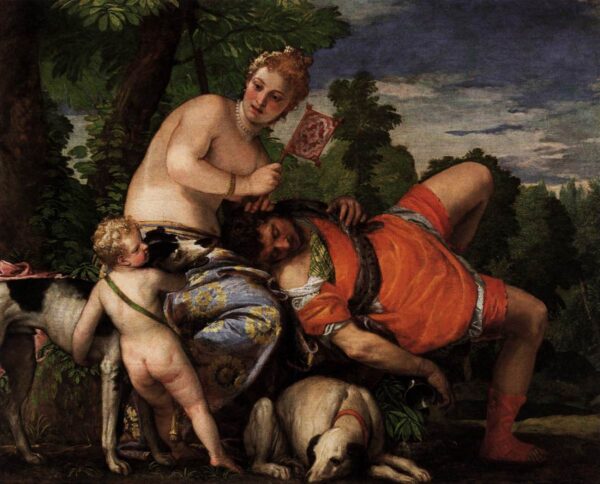 Venus and Adonis by Paolo Veronese, hand-painted oil painting reproduction
