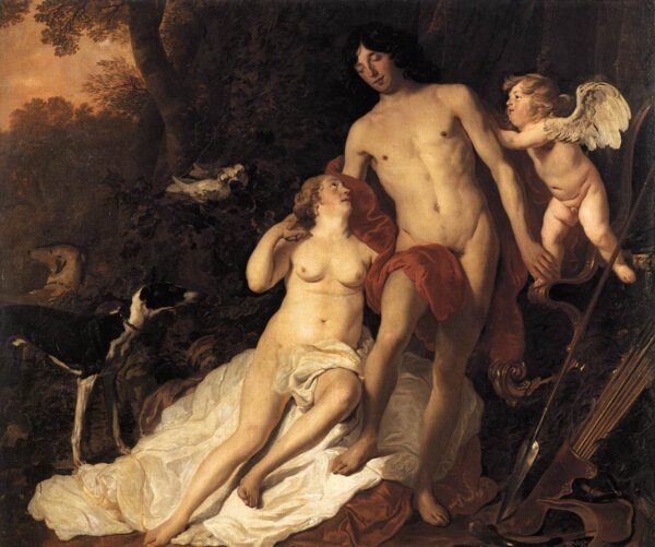 Venus and Adonis by Jacob Adriaensz Backer, hand-painted oil painting reproduction