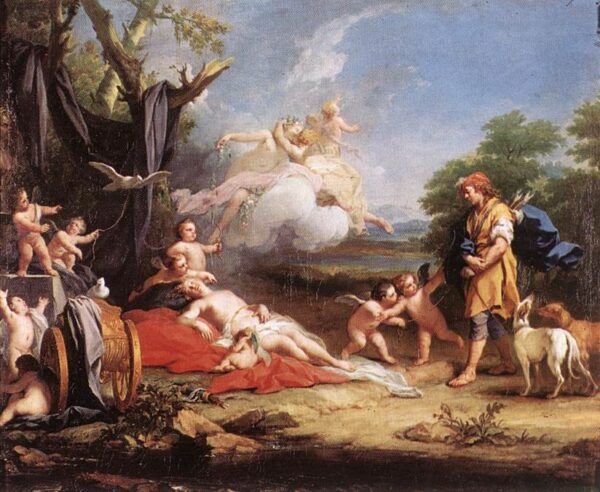 Venus and Adonis b by Jacopo Amigoni, hand-painted oil painting reproduction