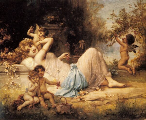 Venus and her Attendants by Hans Zatzka, hand-painted oil painting reproduction