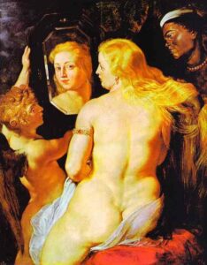 Venus at a Mirror by Peter Paul Rubens, hand-painted oil painting reproduction