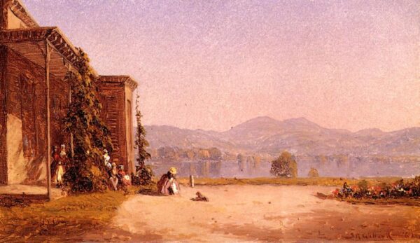 Veranda with Figures by Sanford Robinson Gifford, hand-painted oil painting reproduction