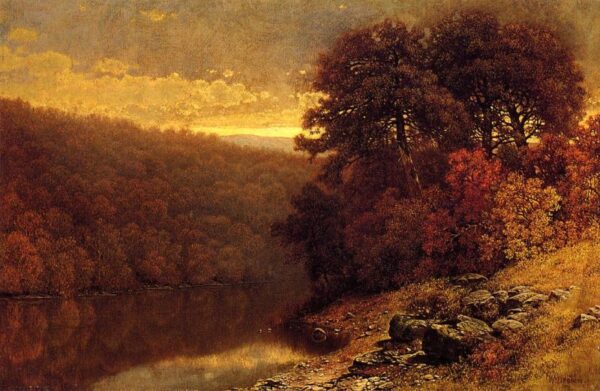 October on Great Otter Creek, Vermont by William Mason Brown, hand-painted oil painting reproduction