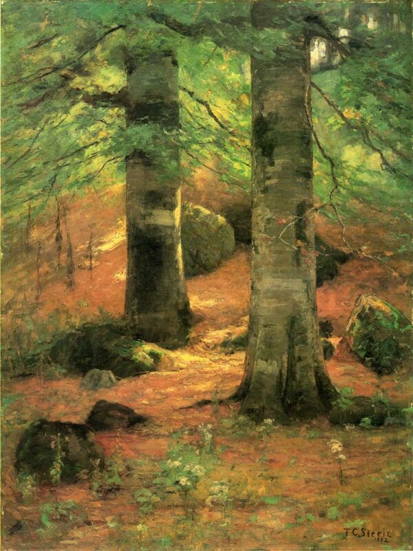 Vernon Beeches by Theodore Clement Steele, hand-painted oil painting reproduction