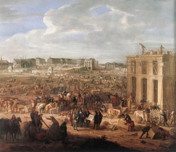 Construction of the Ch?teau de Versailles by Adam Frans van der Meulen, hand-painted oil painting reproduction