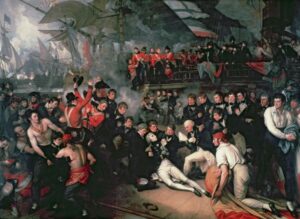 The Death of Lord Nelson on the Deck of the Victory by Benjamin West, hand-painted oil painting reproduction