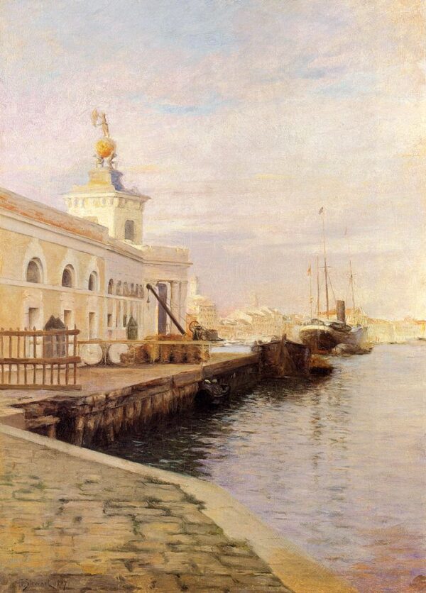 View Of Venice (The Dogana) by Julius LeBlanc Stewart, hand-painted oil painting reproduction