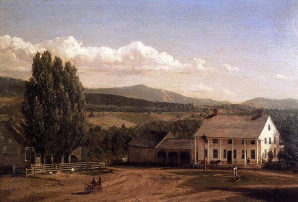 View in Pittsford, Vermont by Frederic Edwin Church, hand-painted oil painting reproduction
