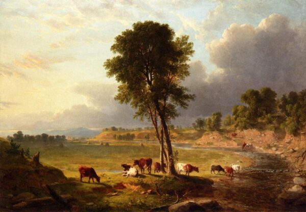 View in the Catskills by Asher B Durand, hand-painted oil painting reproduction
