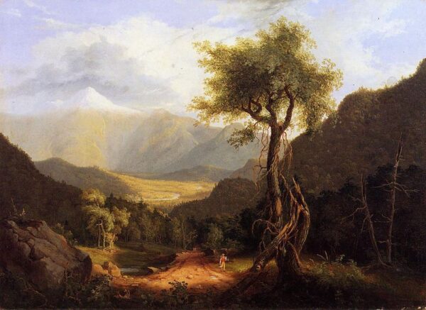 View in the White Mountains b by Thomas Cole, hand-painted oil painting reproduction