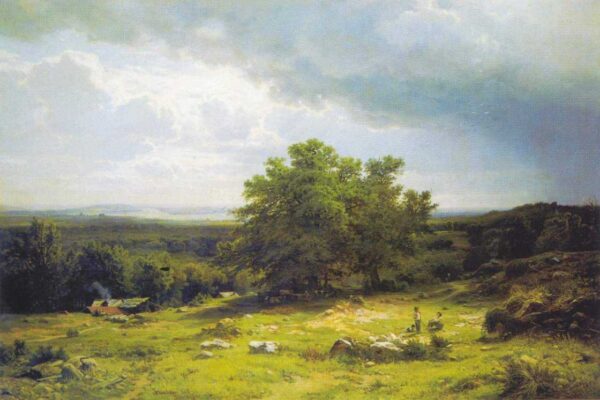 View near Dusseldorf by Ivan Shishkin, hand-painted oil painting reproduction