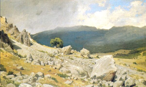View near Gurzuf by Ivan Shishkin, hand-painted oil painting reproduction