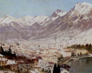 View of Como by Adelsteen Normann, hand-painted oil painting reproduction