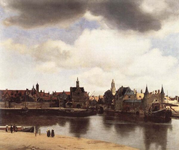 View of Delft by Johannes Vermeer, hand-painted oil painting reproduction
