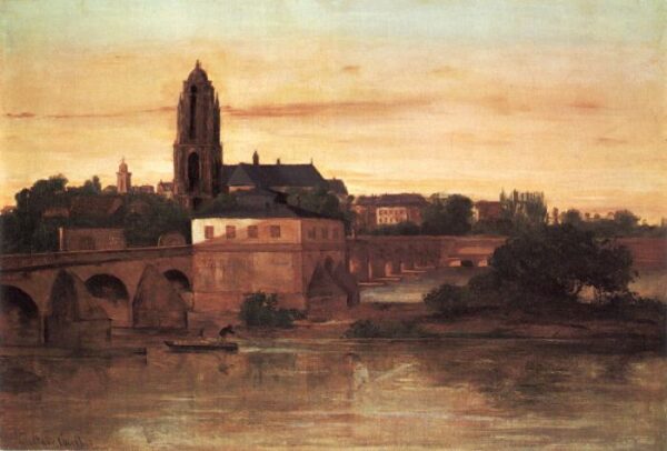 View of Frankfurt by Gustave Courbet, hand-painted oil painting reproduction