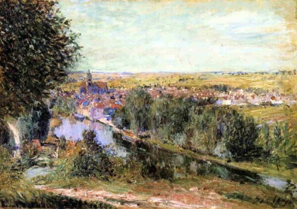 View of Moret by Alfred Sisley, hand-painted oil painting reproduction