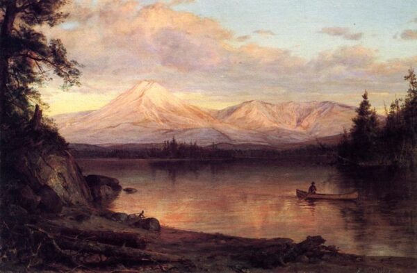 View of Mount Katahdin by Frederic Edwin Church, hand-painted oil reproduction