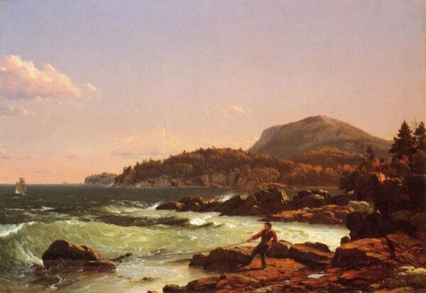 View of Newport Mountain, Mount Desert by Frederic Edwin Church, hand-painted oil painting reproduction
