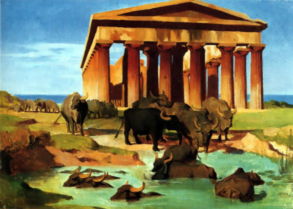 View of Paestum by Jean-Léon Gérôme, hand-painted oil painting reproduction