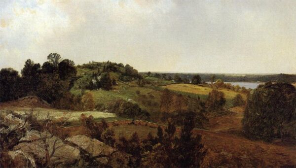 View of Rhode Island by John Frederick Kensett, hand-painted oil painting reproduction