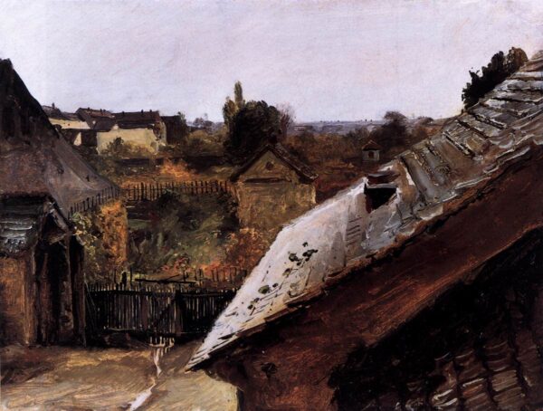 View of Rooftops and Gardens by Karl Blechen, hand-painted oil painting reproduction