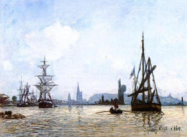 View of Rouen by Johan Jongkind, hand-painted oil painting reproduction