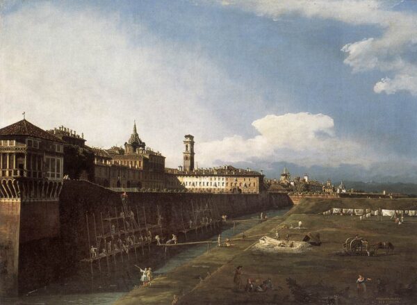 View of Turin near the Royal Palace by Bernardo Bellotto, hand-painted oil painting reproduction