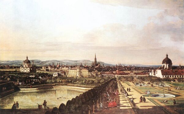 View of Vienna from the Belvedere by Bernardo Bellotto, hand-painted oil painting reproduction