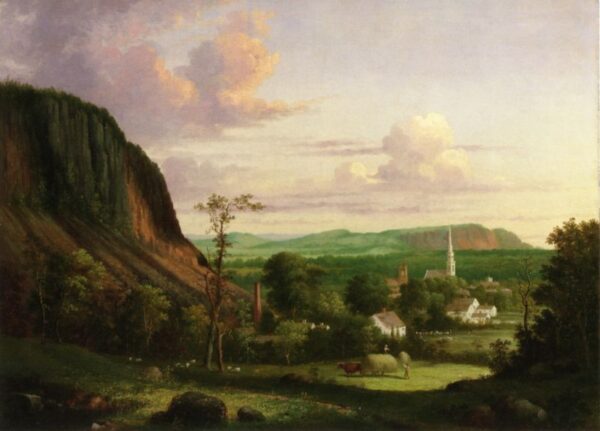 View of Westville by George Henry Durrie, hand-painted oil painting reproduction