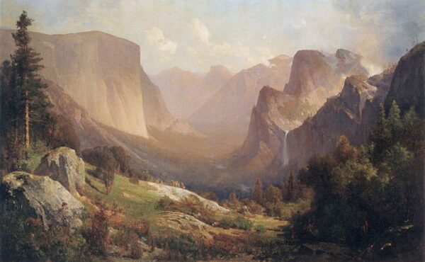 View of Yosemite Valley by Thomas Hill, hand-painted oil painting reproduction