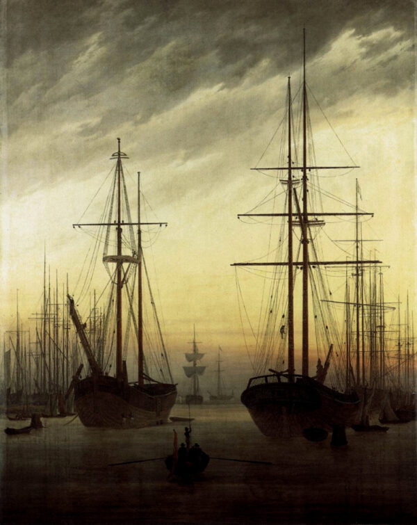 View of a Harbour by Caspar David Friedrich, hand-painted oil painting reproduction