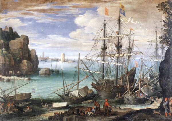View of a Port by Paul Bril, hand-painted oil painting reproduction