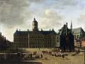 View of the Dam with the Town Hall by Gerrit Berckheyde, hand-painted oil painting reproduction