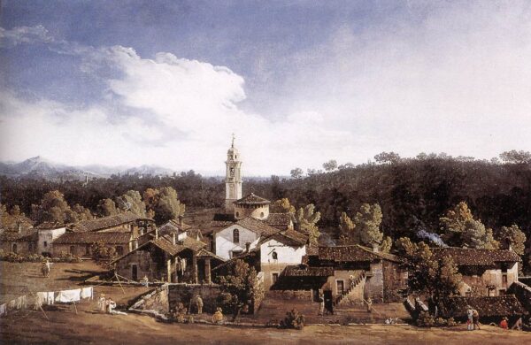 View of the Gazzada by Bernardo Bellotto, hand-painted oil painting reproduction