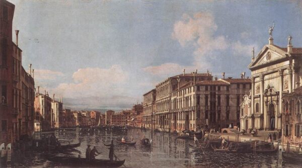 View of the Grand Canal at San Stae by Bernardo Bellotto, hand-painted oil painting reproduction