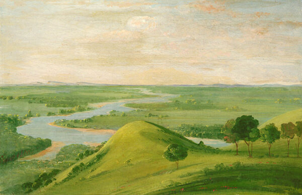 View of the Junction of the Red River and the False Washita, in Texas by George Catlin, hand-painted oil painting reproduction