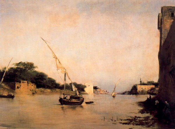 View of the Nile by Fromentin, hand-painted oil painting reproduction