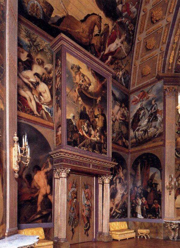 View of the Oranjezaal by Caesar van Everdingen, hand-painted oil painting reproduction