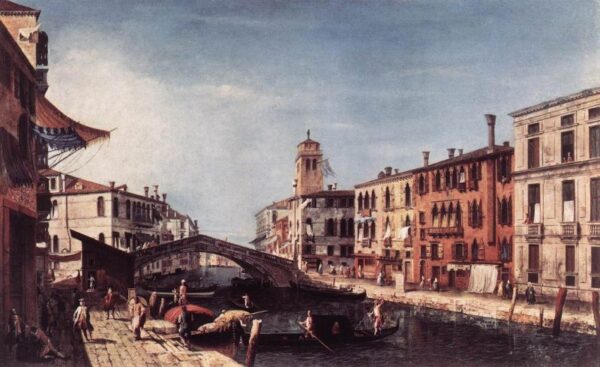 View of the Rio di Cannareggio by Michele Marieschi, hand-painted oil painting reproduction
