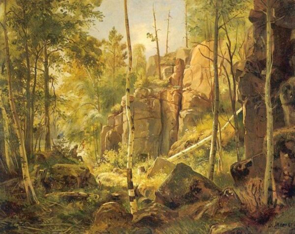 View on Island of Valaam by Ivan Shishkin, hand-painted oil painting reproduction