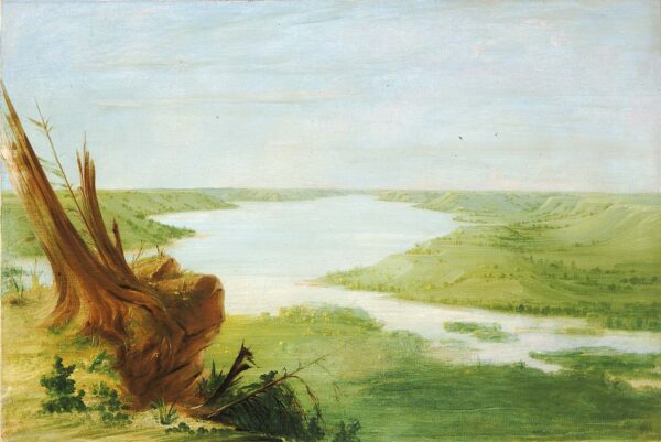 View on Lake St. Croix, Upper Mississippi by George Catlin, hand-painted oil reproduction