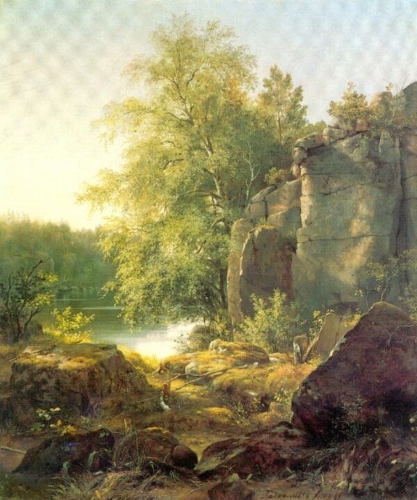 View on the Island of Valaam by Ivan Shishkin, hand-painted oil painting reproduction