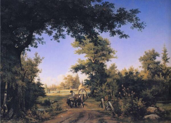 View on the Outskirts of St. Petersburg by Ivan Shishkin, hand-painted oil painting reproduction